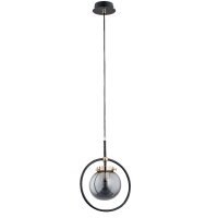 Pendelleuchte Glas Schwarz E27 L:24 cm Arm dekorativ
