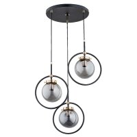 Pendelleuchte 3-flammig Glas Schwarz E14 L:40 cm Modern