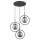 Pendelleuchte 3-flammig Glas Schwarz E14 L:40 cm Modern