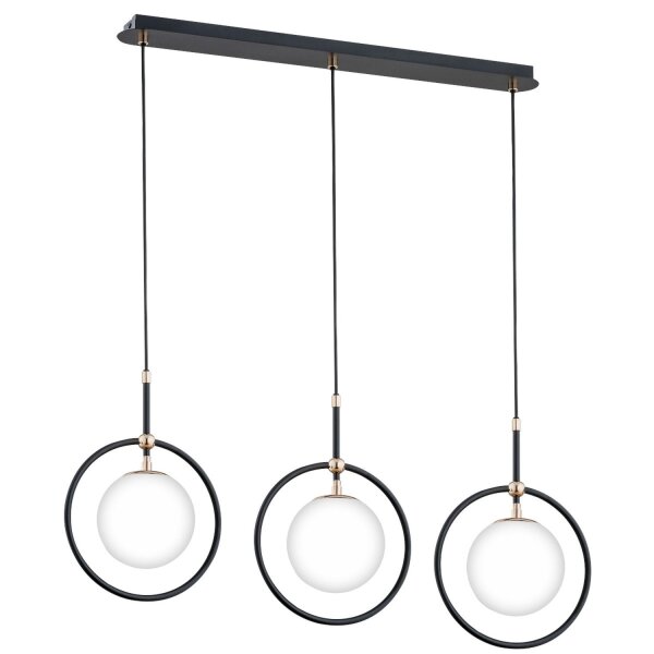 Hängelampe 3-flammig Glas Weiß E14 L:80 cm dekorativ