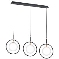 H&auml;ngelampe 3-flammig Glas Wei&szlig; E14 L:80 cm dekorativ