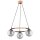 H&auml;ngelampe 3-flammig Holz Glas E14 L:54 cm dekorativ