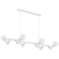 Pendelleuchte 6-flammig Weiß Metall E27 L:98 cm Modern