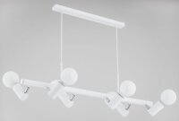 Pendelleuchte 6-flammig Weiß Metall E27 L:98 cm Modern