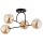 Deckenlampe 4-flammig Glas Schwarz Beige E14 L:68 cm