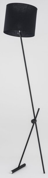 Stehleuchte Stoff Schwarz E27 170 cm Schirm wohnlich