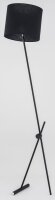Stehleuchte Stoff Schwarz E27 170 cm Schirm wohnlich
