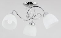 Deckenlampe 3-flammig Glas Weiß Chrom E27 B:55 cm Arm