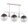 Deckenlampe 3-flammig Glas Schwarz Chrom E27 L:75 cm