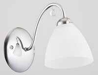 Wandlampe Glas Weiß Metall Chrom E27 B:13 cm Modern