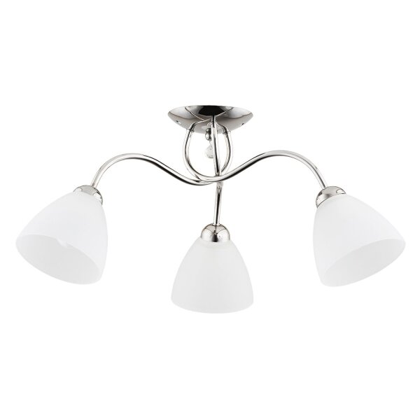 Deckenlampe blendarm 3-flammig Glas Chrom E27 B:58 cm