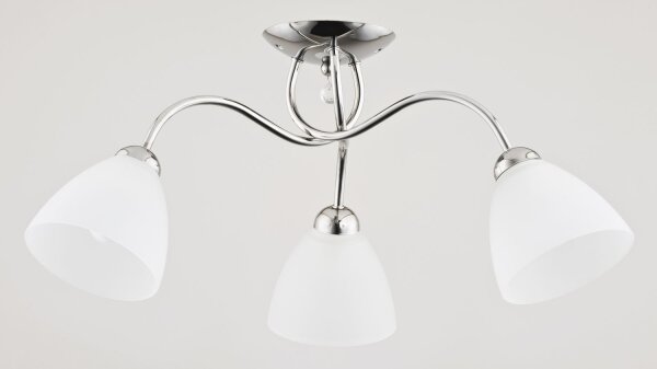 Deckenlampe blendarm 3-flammig Glas Chrom E27 B:58 cm