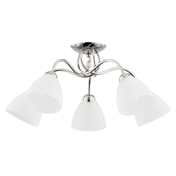 Deckenlampe blendarm 5-flammig Glas Chrom E27 L:61 cm