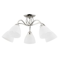 Deckenlampe blendarm 5-flammig Glas Chrom E27 L:61 cm