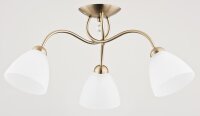 Deckenleuchte 3-flammig Metall Glas Messing E27 L:58 cm