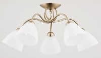 Deckenlampe 5-flammig Glas Metall Messing E27 B:61 cm