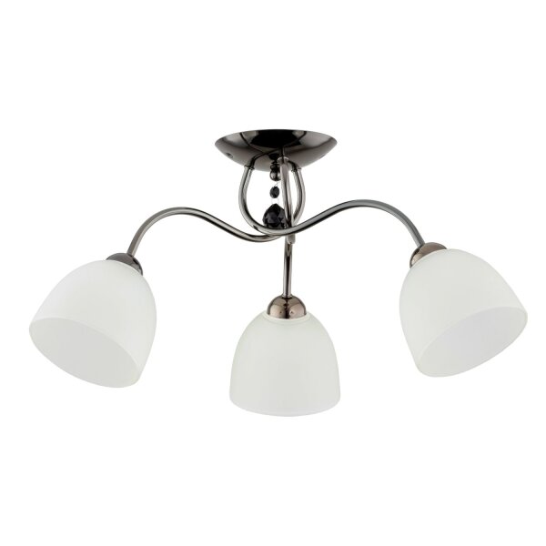 Deckenlampe 3-flammig Glas Schwarz Chrom E27 L:58 cm