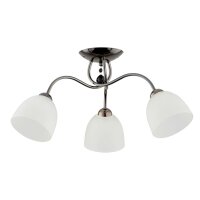 Deckenlampe 3-flammig Glas Schwarz Chrom E27 L:58 cm