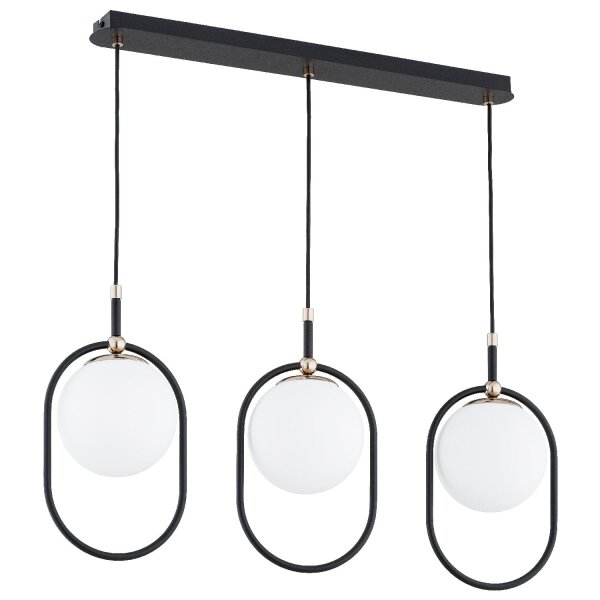 Hängelampe blendarm 3-flammig Glas Metall E14 L:78 cm