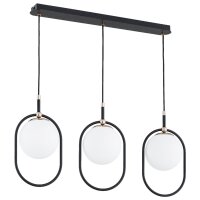 H&auml;ngelampe blendarm 3-flammig Glas Metall E14 L:78 cm