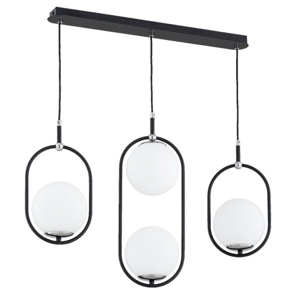 Hängelampe blendarm 3-flammig Glas Schwarz E14 78 cm