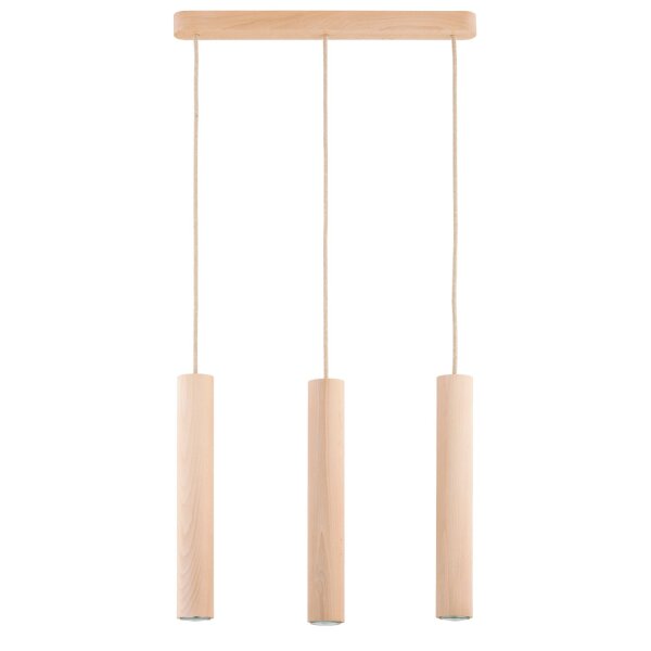 Hängelampe Holz GU10 L:52 cm Skandinavisch 3-flammig