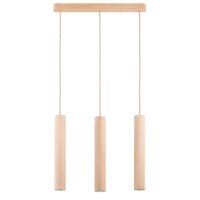 H&auml;ngelampe Holz GU10 L:52 cm Skandinavisch 3-flammig