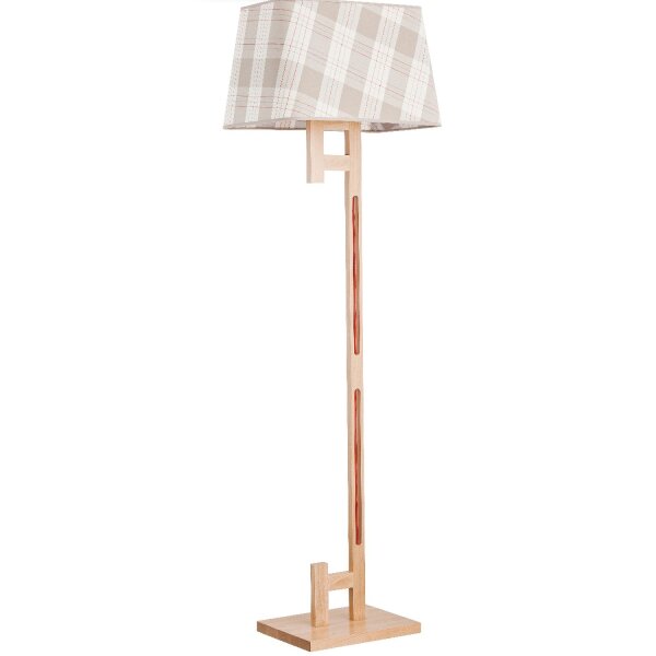 Stehleuchte blendarm Holz Stoff E27 L:45 cm wohnlich