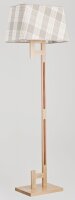 Stehleuchte blendarm Holz Stoff E27 L:45 cm wohnlich