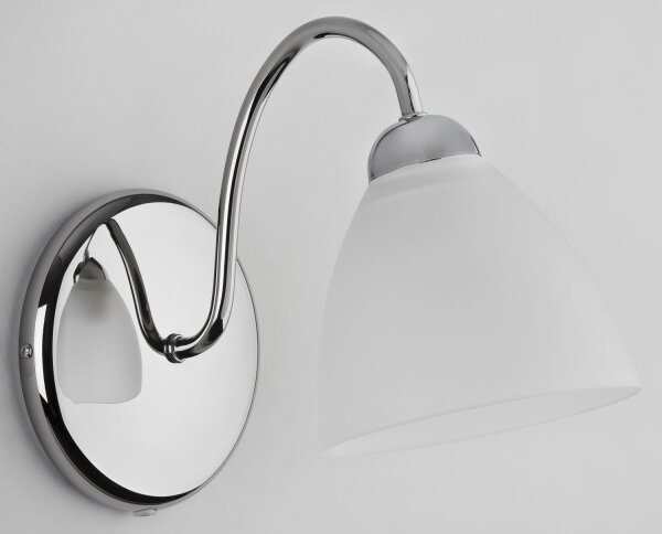 Wandleuchte Glas Chrom E27 B:20 cm Modern dekorativ