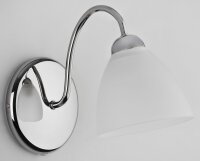 Wandleuchte Glas Chrom E27 B:20 cm Modern dekorativ