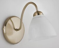 Wandleuchte Messing Metall Glas E27 B:20 cm dekorativ