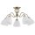 Deckenlampe 5-flammig Glas Messing Weiß E27 B:60 cm