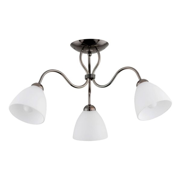 Deckenlampe 3-flammig Glas Schwarz-Chrom E27 B:60 cm