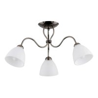 Deckenlampe 3-flammig Glas Schwarz-Chrom E27 B:60 cm