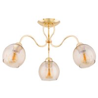 Deckenlampe 3-flammig Glas Gold Bernstein E27 B:58 cm