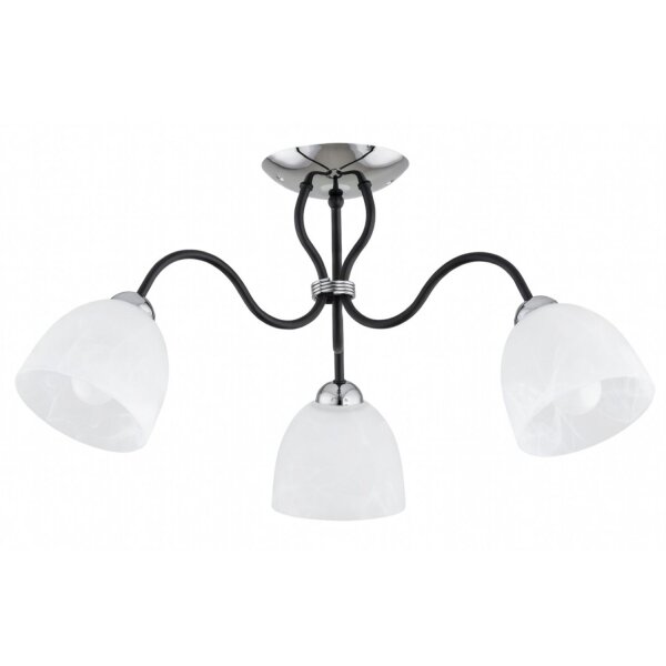 Deckenlampe 3-flammig Glas Silber Chrom E27 L:56 cm