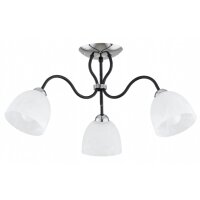 Deckenlampe 3-flammig Glas Silber Chrom E27 L:56 cm