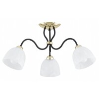 Deckenleuchte 3-flammig Glas Metall Gold E27 B:56 cm