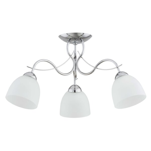 Deckenlampe 3-flammig Glas Chrom E27 B:58 cm Modern