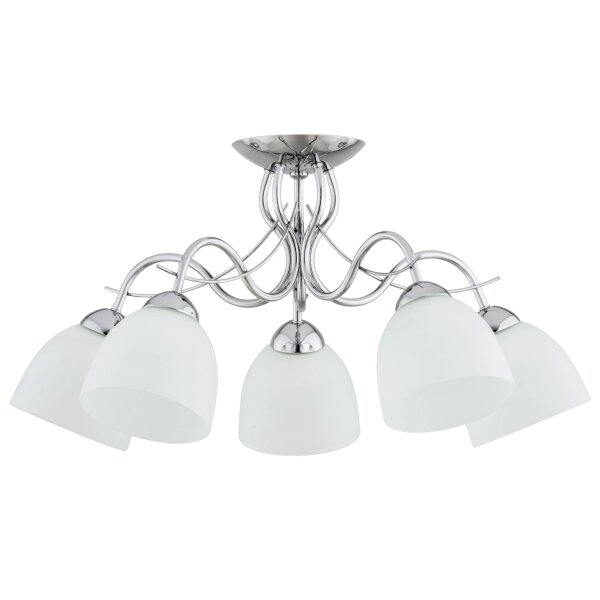 Deckenlampe blendarm 5-flammig Glas Chrom E27 B:63 cm