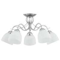 Deckenlampe blendarm 5-flammig Glas Chrom E27 B:63 cm