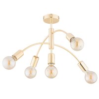 Deckenlampe 5-flammig Metall Gold E27 L:53 cm Retro