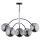 Deckenlampe 5-flammig Glas Schwarz Chrom E14 H:57 cm