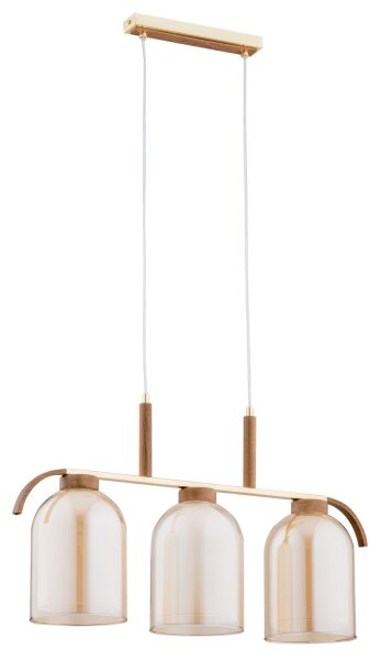 Pendelleuchte 3-flammig Glas Gold Orange E27 L:68 cm