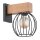 Wandlampe Holz Draht Schwarz E27 B:25 cm Skandinavisch