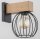Wandlampe Holz Draht Schwarz E27 B:25 cm Skandinavisch