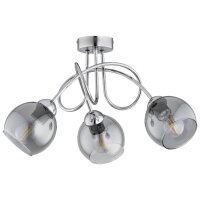 Deckenlampe 3-flammig Glas Silber E27 B:52 cm Modern