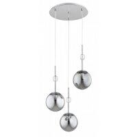 Hängelampe 3-flammig Glas Silber E14 L:33 cm Modern