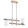 H&auml;ngelampe blendarm 2-flammig Glas Holz E27 L:62 cm